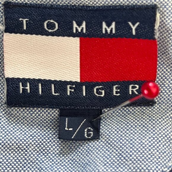 VTG 90s Tommy Hilfiger LG Mens USA Flag Stars & Strips, Election American Pride - Picture 12 of 13